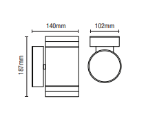 Lens Outdoor Up & Down Wall Light with Photocell Anthracite